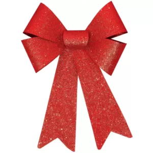Amscan 13 in. Glitter Bow in Red (4-Pack)