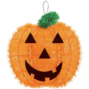 Amscan 13 in. x 12 in. Pumpkin Tinsel Decoration (6-Pack)