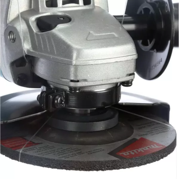 Makita 7.5 Amp Corded 4-1/2 in. Easy Wheel Change Compact Angle Grinder with Grinding Wheel, Wheel Guard and Side Handle
