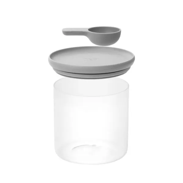 BergHOFF Leo 5 in. x 5 in. Gray Glass Food Container with Spoon