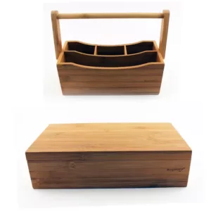 BergHOFF Bamboo Tea Box and Flatware Caddy Set