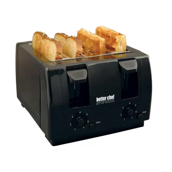 Better Chef Dual-Control 4-Slice Black Toaster