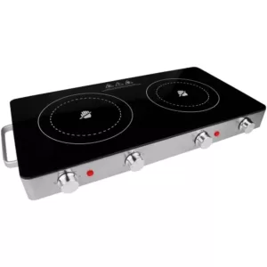 Brentwood Appliances 2-Burner 6 in. Black Infrared Electric Countertop Grill/Hot Plates