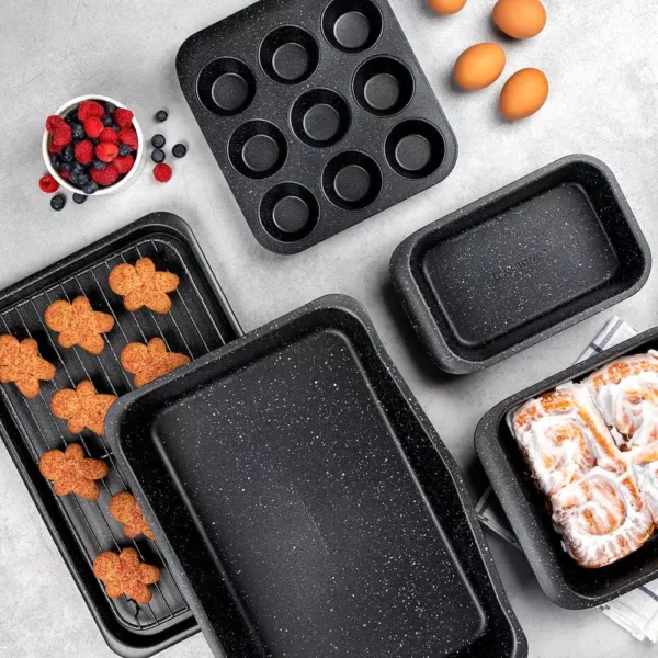 GRANITESTONE Stack Master 6-Piece Mineral and Diamond Infused Non-Stick Space Saving Stackable Bakeware Set