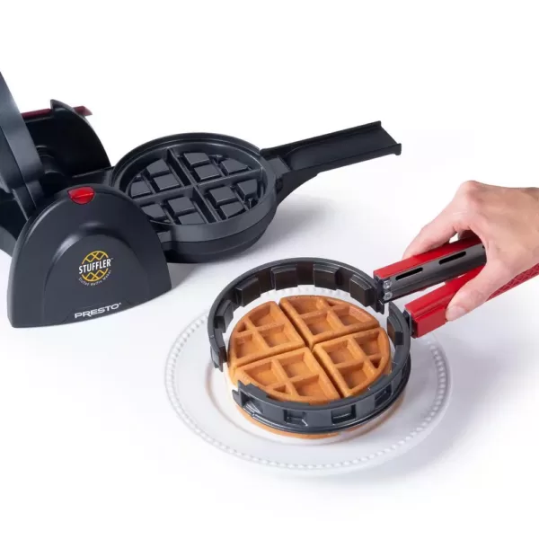 Presto 5 in. 900-Watt Black Belgian Stuffler Stuffed Waffle Maker
