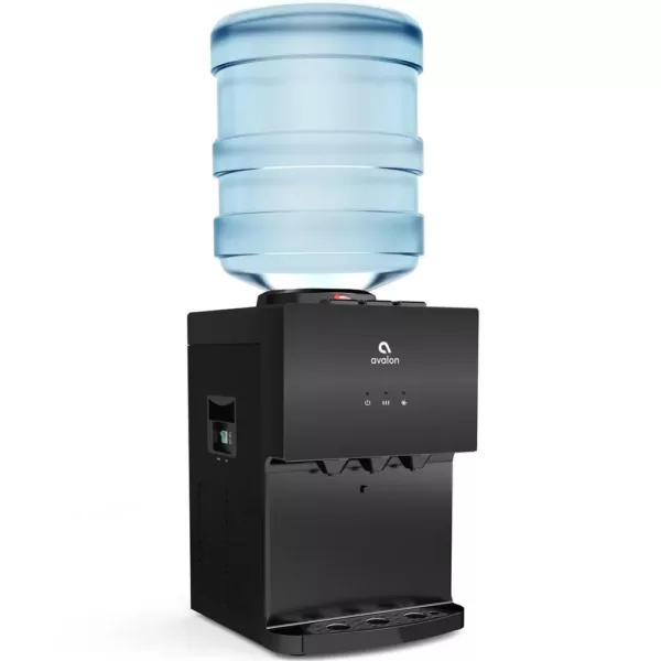 Avalon Avalon Premium 3 Temperature Top Loading Countertop Water Cooler Dispenser With Child Safety Lock- Black Stainless Steel