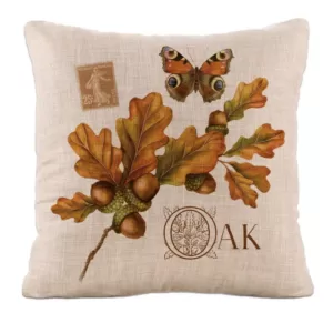 Heritage Lace Harvest Oak Natural Plaid 18 in x 18 in Throw Pillow Cover