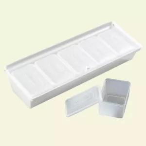 Carlisle Bar Condiment Caddy with Five 1.25 pt. Inserts and Lid in White
