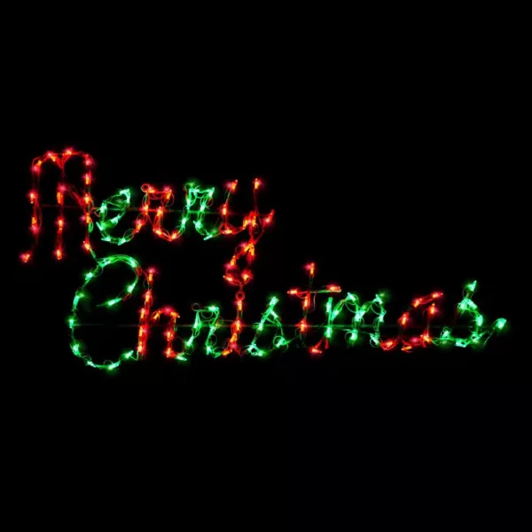 HOLIDYNAMICS HOLIDAY LIGHTING SOLUTIONS 44 in. Holidynamics LED Script Merry Christmas Sign