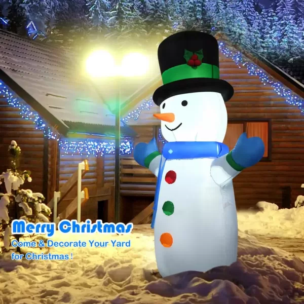 Costway 4 ft. Pre-lit LED Lights Christmas Snowman Christmas Inflatable with Strong Weather Resistance