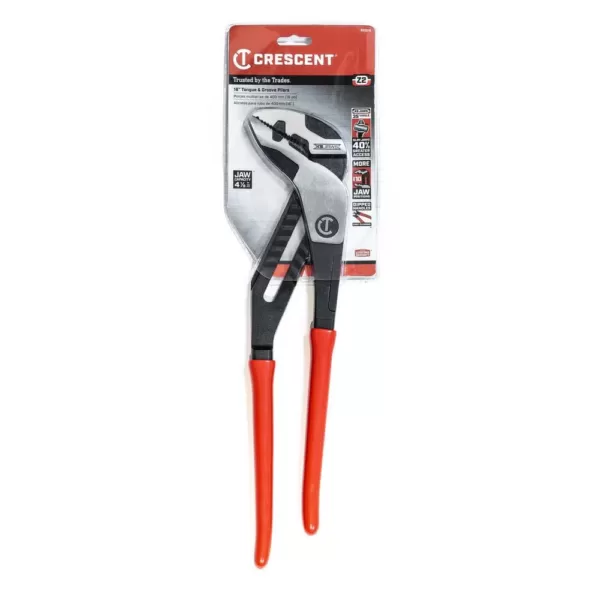 Crescent 16-1/2 in. Z2 K9 Straight Jaw Dipped Handle Tongue and Groove Pliers
