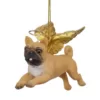 Design Toscano 3 in. Honor the Pooch Pug Holiday Dog Angel Ornament