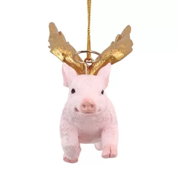 Design Toscano 3 in. Hog Heaven Flying Pig Angel Holiday Ornament