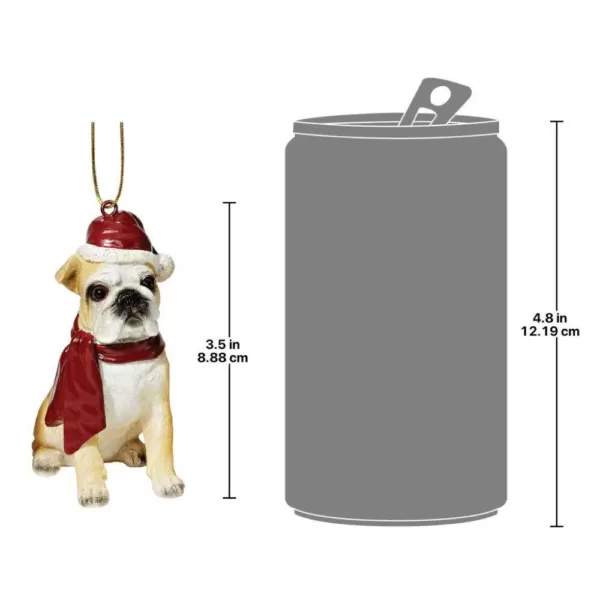 Design Toscano 3.5 in. Bulldog Holiday Dog Ornament Sculpture