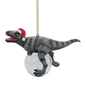 Design Toscano 3.5 in. Blitzer, the T-Rex Holiday Ornament (3-Piece)