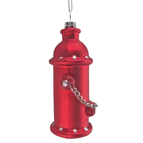 Design Toscano 5 in. Fire Hydrant Blown Glass Holiday Ornament