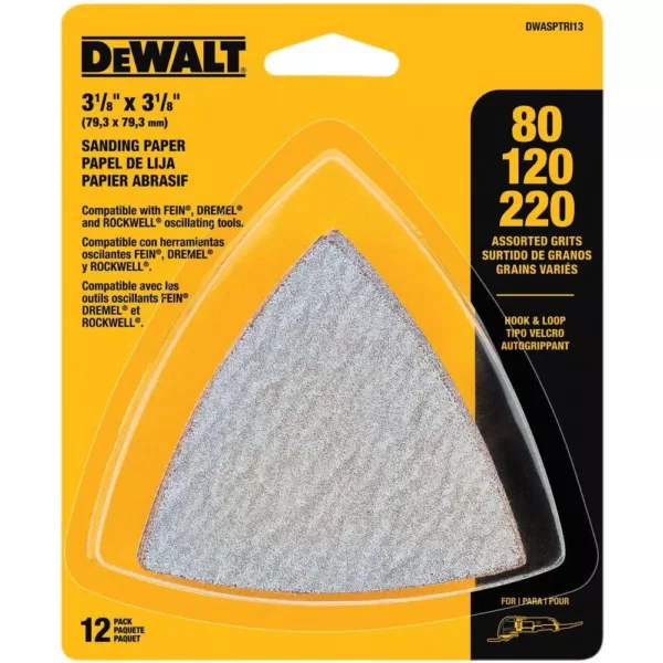 DEWALT Hook-and-Loop Triangle Sandpaper Assortment (36-Piece)