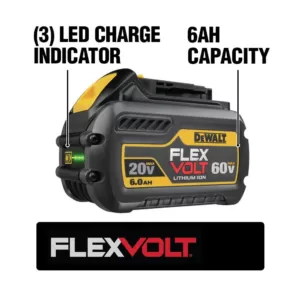 DEWALT FLEXVOLT 20-Volt/60-Volt MAX Lithium-Ion 6.0Ah Battery Pack (6-Pack)