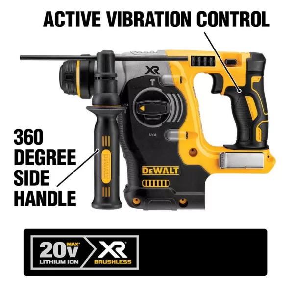 DEWALT 20-Volt MAX XR Cordless Brushless 1 in. SDS Plus L-Shape Rotary Hammer with (1) 20-Volt 5.0Ah Battery