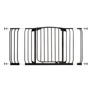 Dreambaby Chelsea 29.5 in. H Standard Height and Extra Wide Auto-Close Security Gate in Black with Extensions