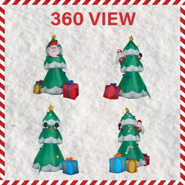 Fraser Hill Farm 20 ft. Christmas Tree with Santa and Gifts Inflatable with Lights