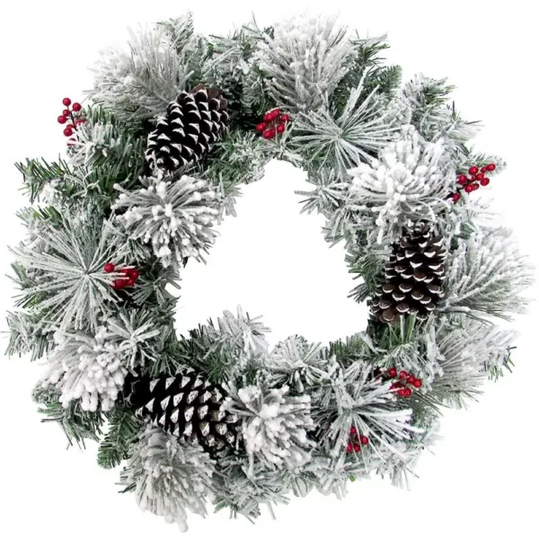 Fraser Hill Farm 24 in. Artificial Christmas Wreath with Pinecones and Berries