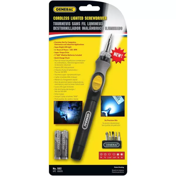 General Tools 10 in. LED Lighted Power Precision Screwdriver