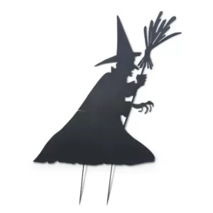 Gerson 78 in. H Metal Halloween Witch Silhouette Yard Decoration with Broom