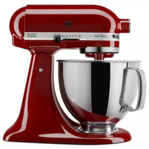 KitchenAid Artisan 5 Qt. 10-Speed Gloss Cinnamon Stand Mixer with Flat Beater, Wire Whip and Dough Hook Attachments