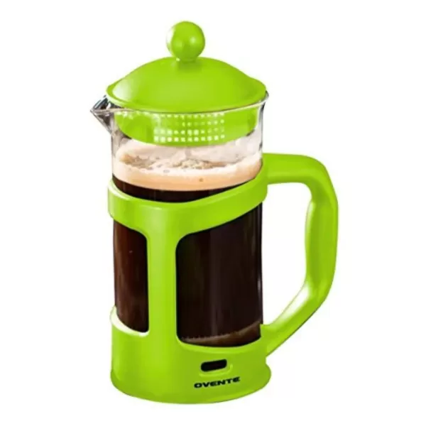 Ovente 8-Cup Green French Press Cafetire Heat-Resistant Borosilicate Glass Coffee and Tea Maker FREE Measuring Scoop