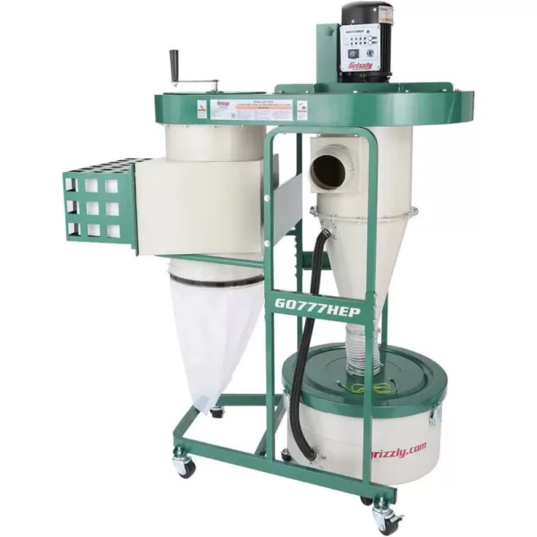 Grizzly Industrial 1-1/2 HP Ultra-Quiet Dual-Filtration HEPA Cyclone Dust Collector