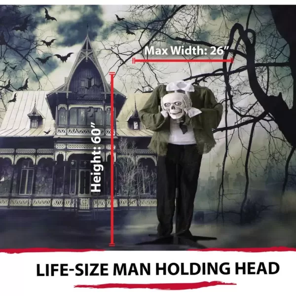 Haunted Hill Farm 5 ft. Animatronic Headless Man Halloween Prop