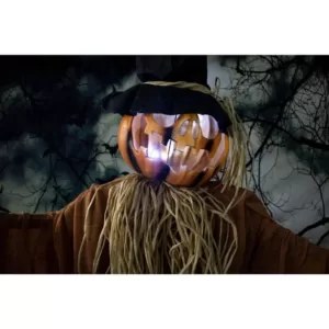 Haunted Hill Farm 6 ft. Animatronic Scarecrow Halloween Prop