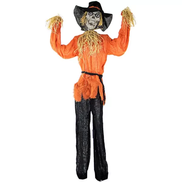 Haunted Hill Farm 5 ft. Animatronic Skeleton Scarecrow Halloween Prop