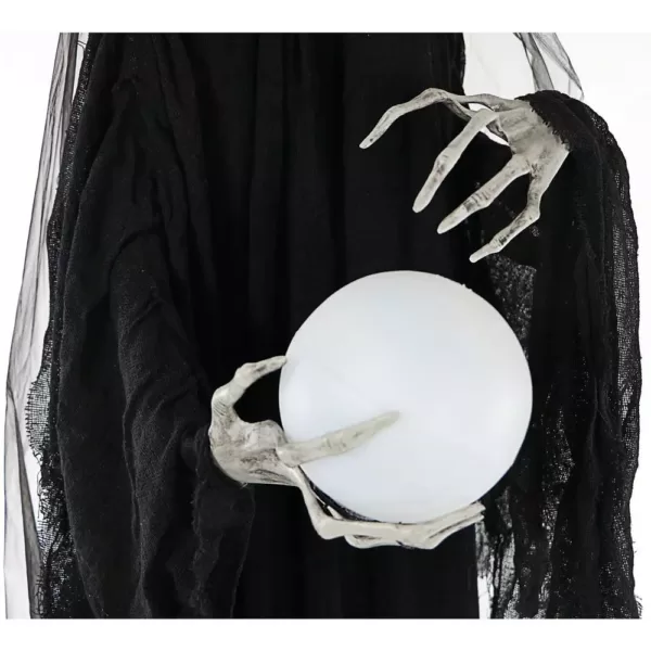 Haunted Hill Farm 7.5 ft. Phantom Witch with Multi-Color Crystal Ball Halloween Prop
