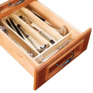 Home Decorators Collection 10x3x19 in. Utensil Tray Divider for 15 in. Shallow Drawer in Natural Maple