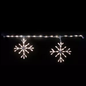 HOLIDYNAMICS HOLIDAY LIGHTING SOLUTIONS 48 in. L 70-Count Pure White Christmas Roofline Decor LED Blizzard Artisticks (Set of 2)