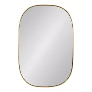 Kate and Laurel Medium Oval Gold Art Deco Mirror (35.5 in. H x 23.75 in. W)