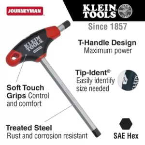 Klein Tools 3/32 in. Journeyman T-Handle Hex Key 4 in.