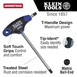 Klein Tools 3 mm Ball-End Journeyman T-Handle Hex Key 6 in.