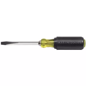 Klein Tools 1/4 in. Flat Head Screwdriver with 4 in. Square Shank- Cushion Grip Handle