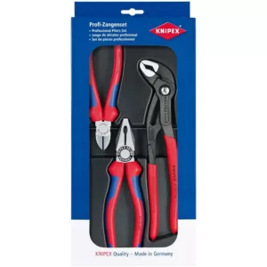 KNIPEX Pliers Set with Combination Diagonal and Cobra Pliers (3-Piece)
