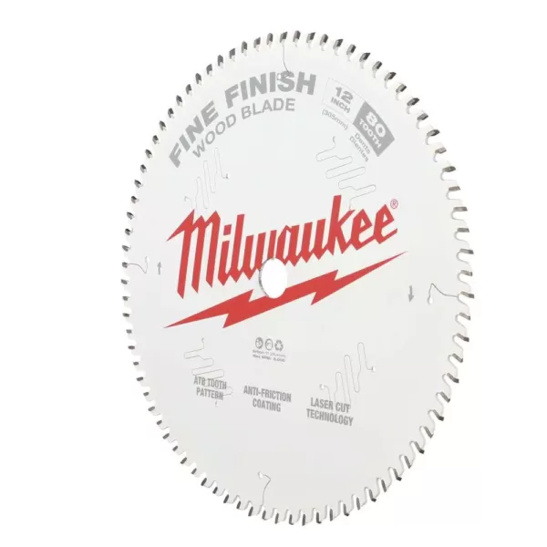 Milwaukee 12 in. x 80-Tooth Fine Finish Circular Saw Blade