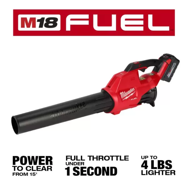 Milwaukee M18 FUEL 120 MPH 450 CFM 18-Volt Lithium-Ion Brushless Cordless Handheld Blower Kit with 8.0 Ah Battery, Rapid Charger
