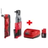 Milwaukee M12 FUEL 12-Volt Lithium-Ion Brushless Cordless 1/2 in. Ratchet & Multi-Tool Combo Kit with (1) 2.0Ah Battery & Charger