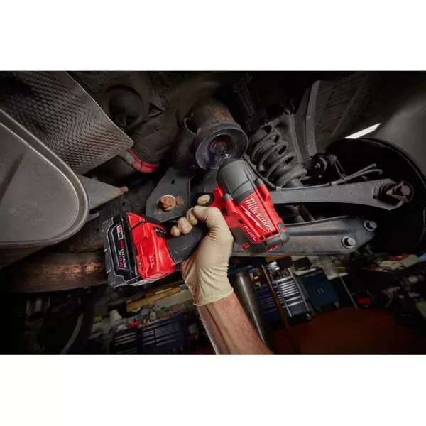 Milwaukee M18 FUEL 18-Volt Lithium-Ion Brushless Cordless Mid Torque 1/2 in. Impact Wrench W/Friction Ring Kit W/(2) 5.0Ah Battery