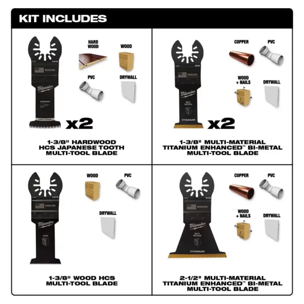Milwaukee Oscillating Multi-Tool Blade Starter Kit with Specialty Sealant Removal & Scraper Blades (13-Piece)