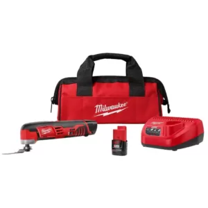 Milwaukee M12 12-Volt Lithium-Ion Cordless Oscillating Multi-Tool Kit with(2) 1.5Ah Batteries, Accessories, Charger and Tool Bag