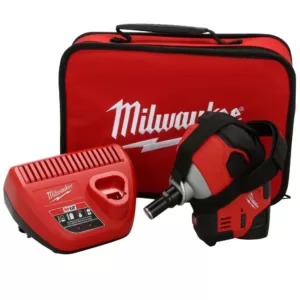 Milwaukee M12 12-Volt Lithium-Ion Cordless Palm Nailer Kit with (1) 1.5Ah Battery, Charger and Tool Bag