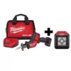 Milwaukee M12 FUEL 12-Volt Lithium-Ion Brushless Cordless HACKZALL Reciprocating Saw Kit with Free M12 LED Flood Light